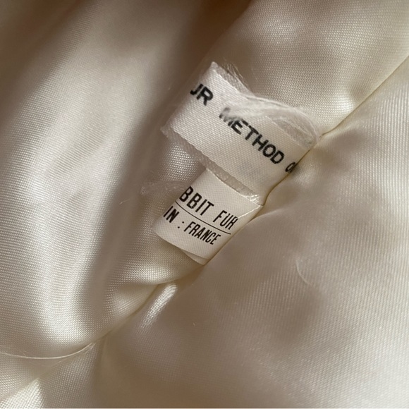 VINTAGE SERGIO VALENTE CREAM RABBIT FUR COAT | EUC | MADE IN FRANCE - Picture 4 of 16